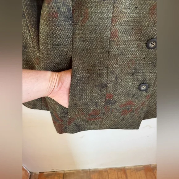 Coldwater Creek Women’s 12 Floral Tweed Jacket Eclectic Boho Career Concert - Picture 6 of 9